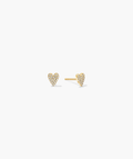 Mini Heart Pavé Diamond Stud Earrings