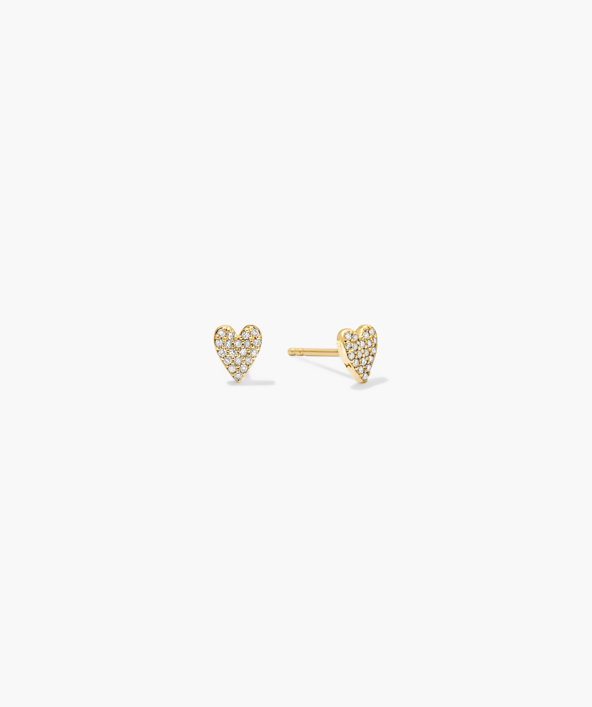 Mini Heart Pavé Diamond Stud Earrings