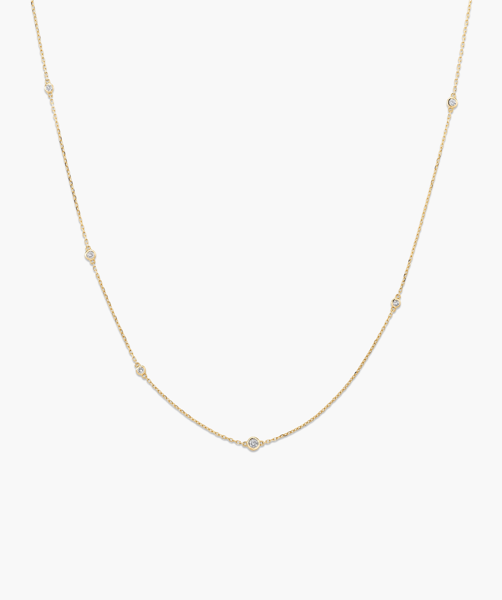 Multi Station Round Diamond Necklace