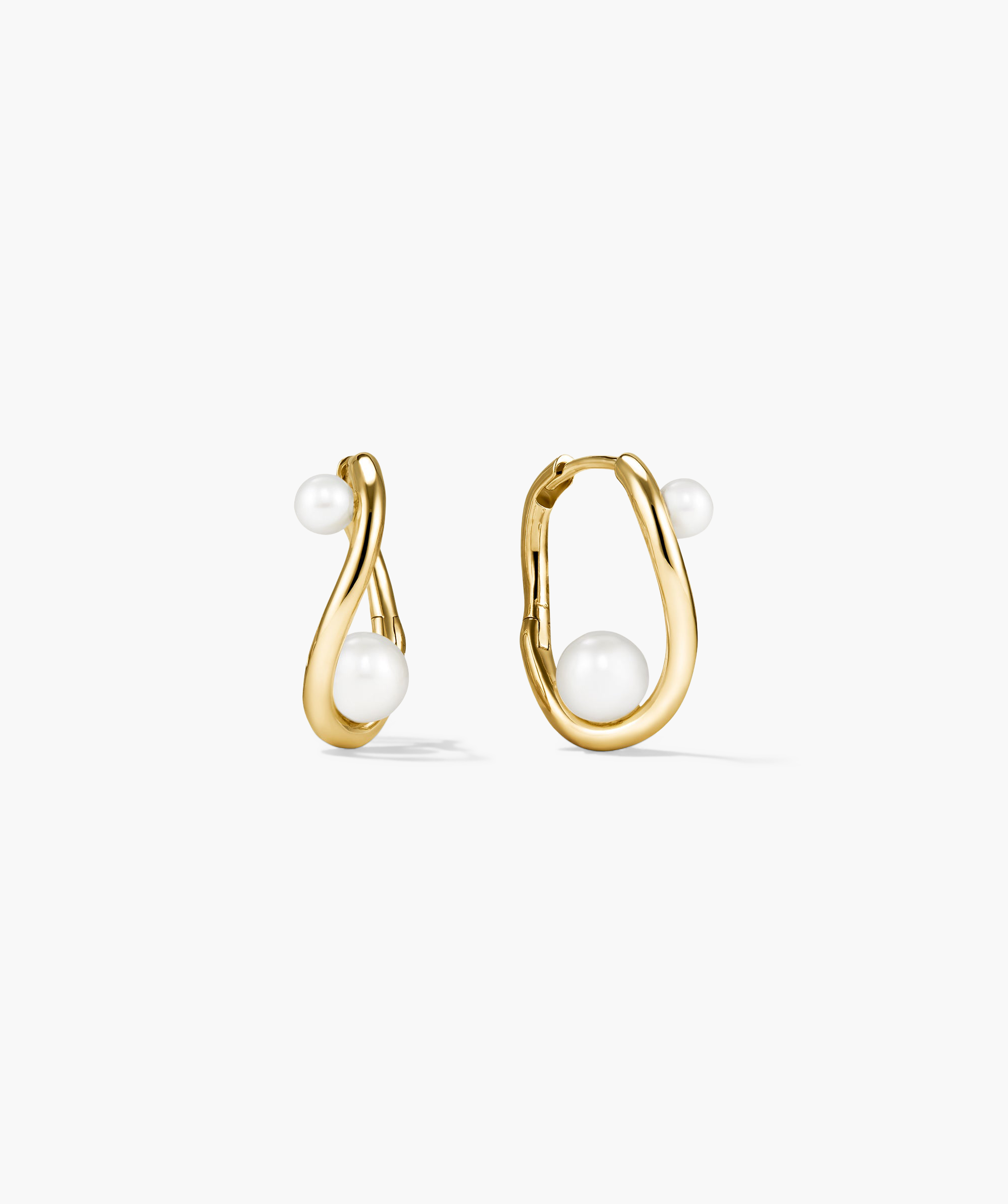 Dôme Figure Pearl Hoops