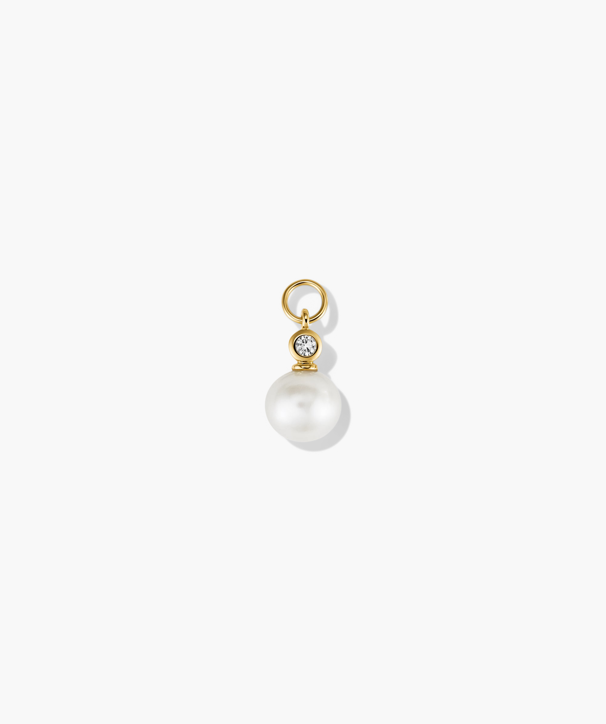 Single Pearl Gemstone Hoop Charm