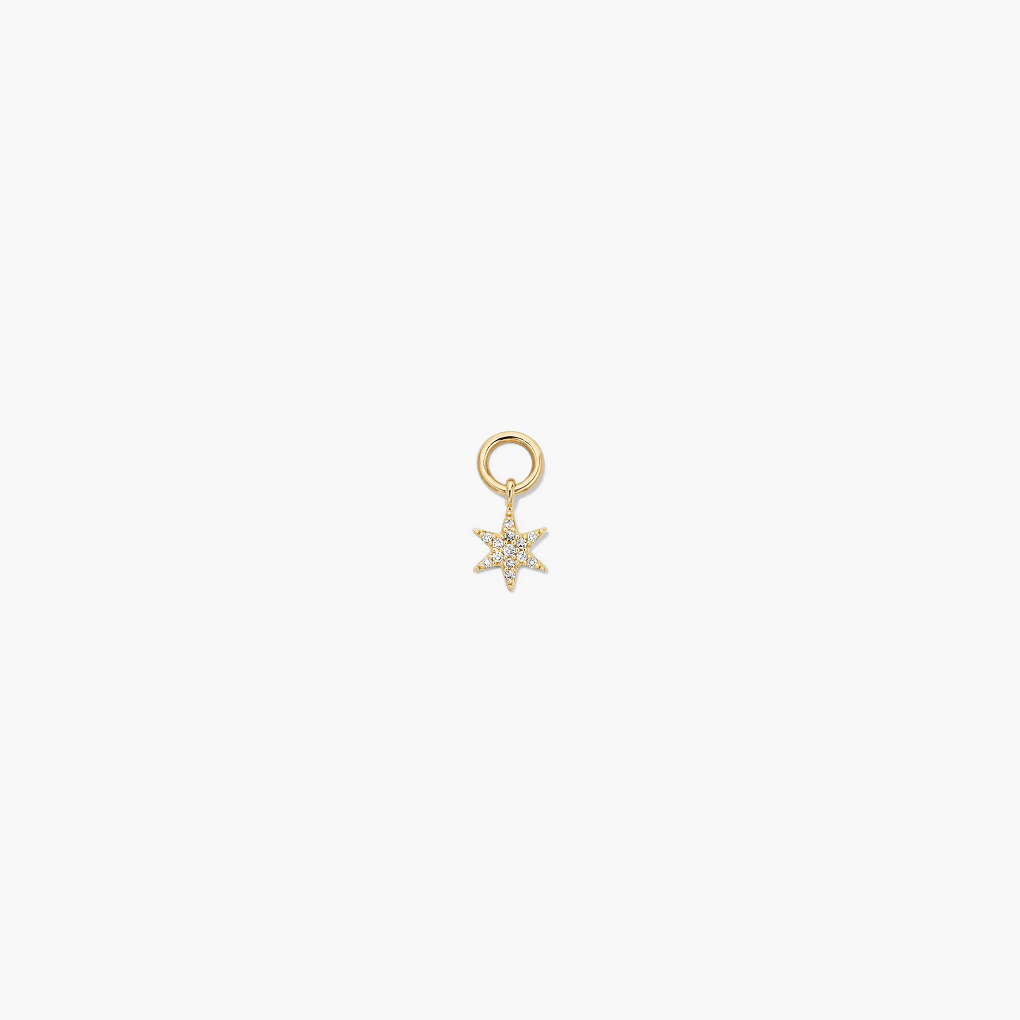 Single Pavé Diamond Star Hoop Charm