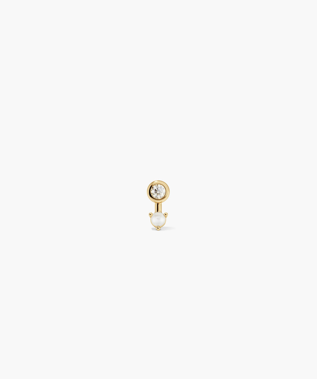 Piercing Studio - Lab Grown Diamond Pearl Drop Stud