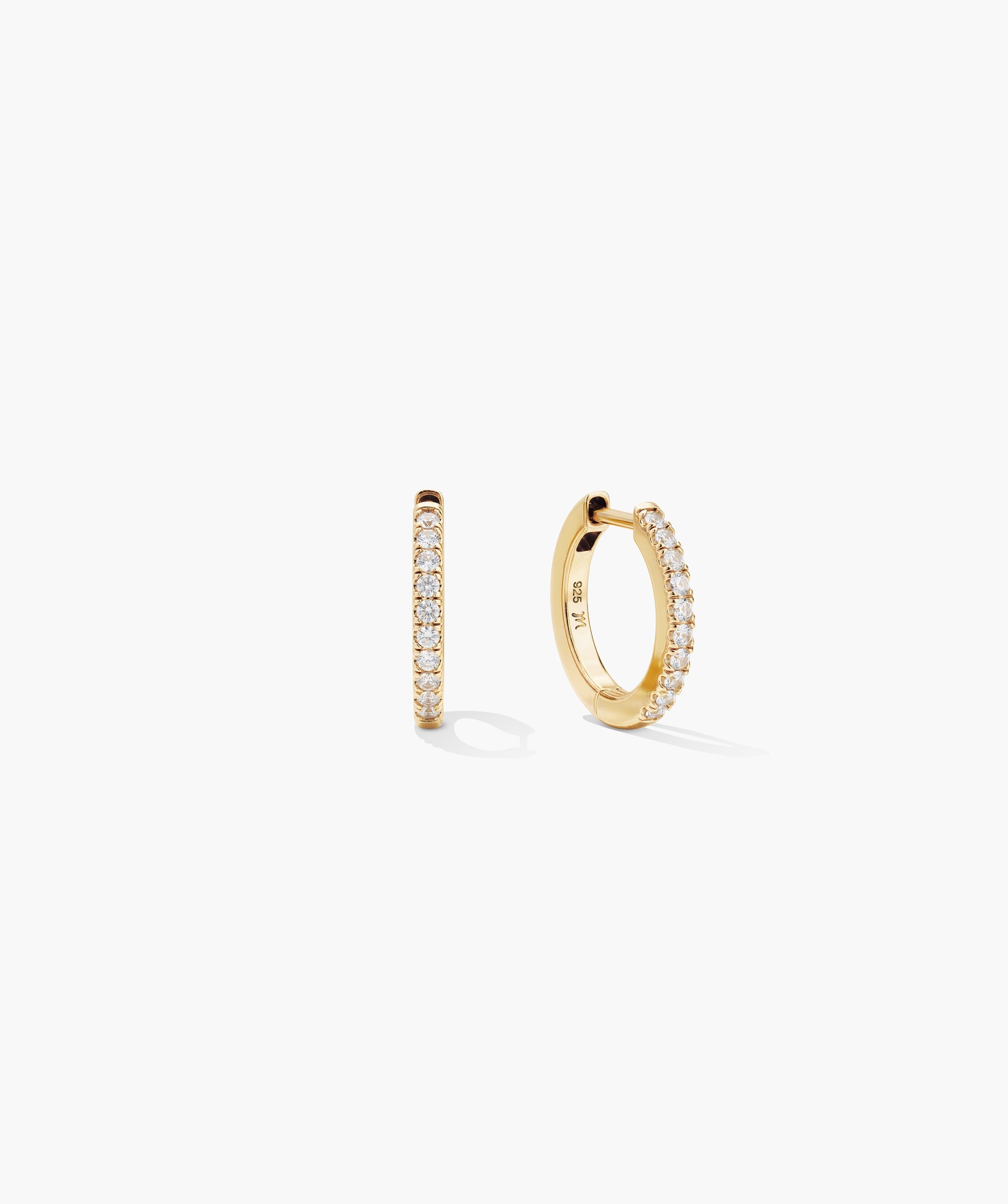 Pavé Lab Grown Sapphire Small Hoops