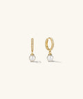 Pavé Diamond Pearl Huggies