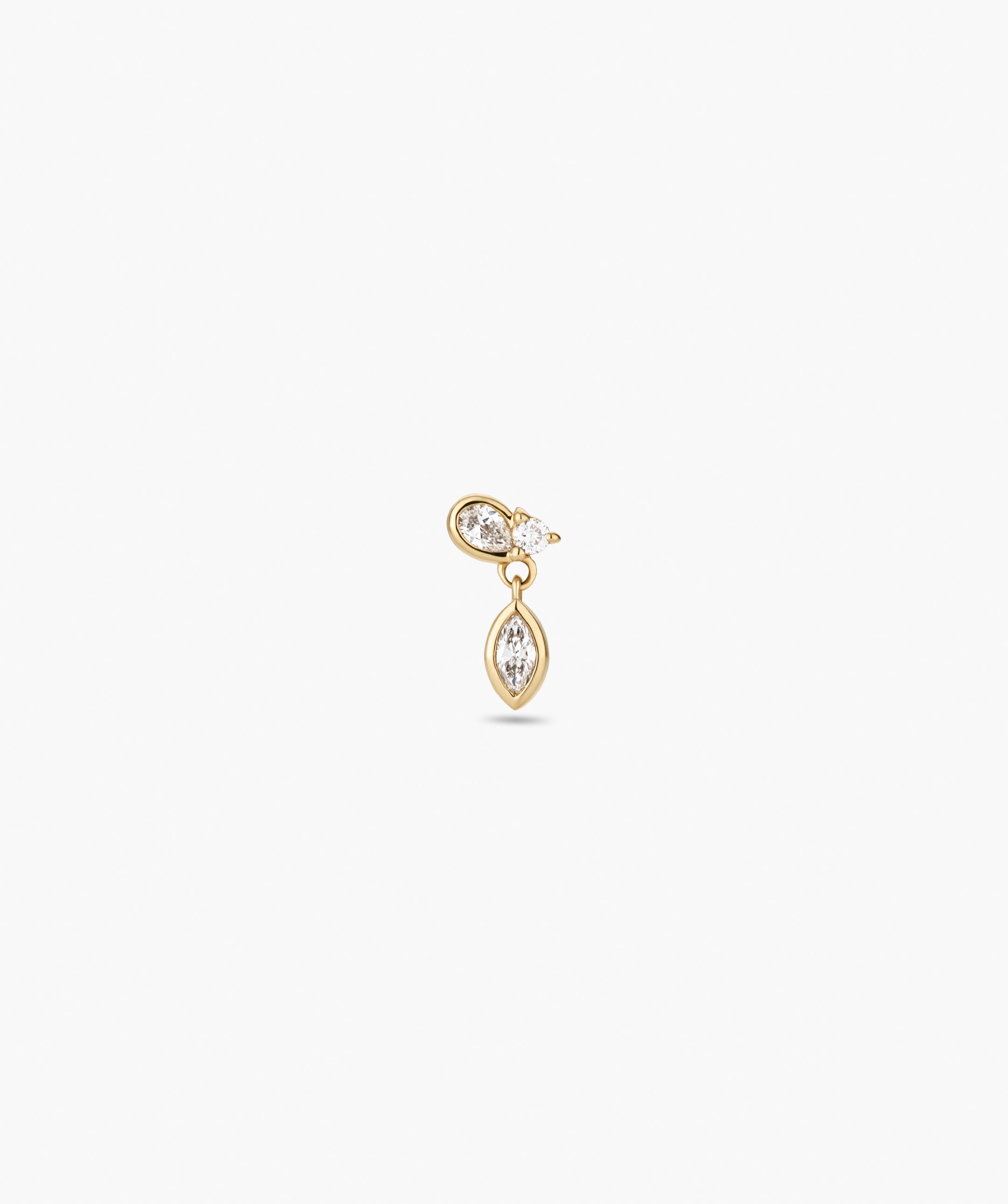 Single Lab Grown Diamond Drop Stud