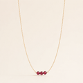 January Birthstone Three Gem Necklace with Faceted Garnets