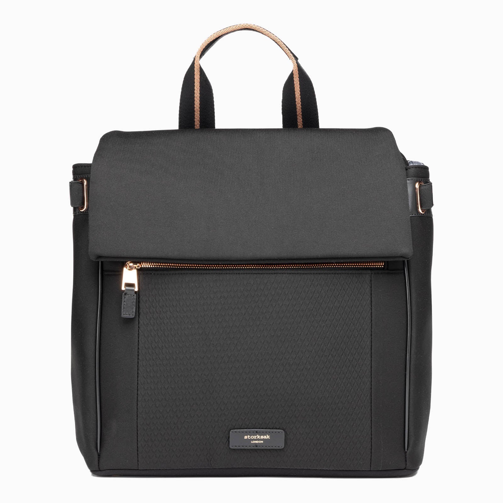 Storksak St James Scuba Changing Bag - Black & Rose Gold