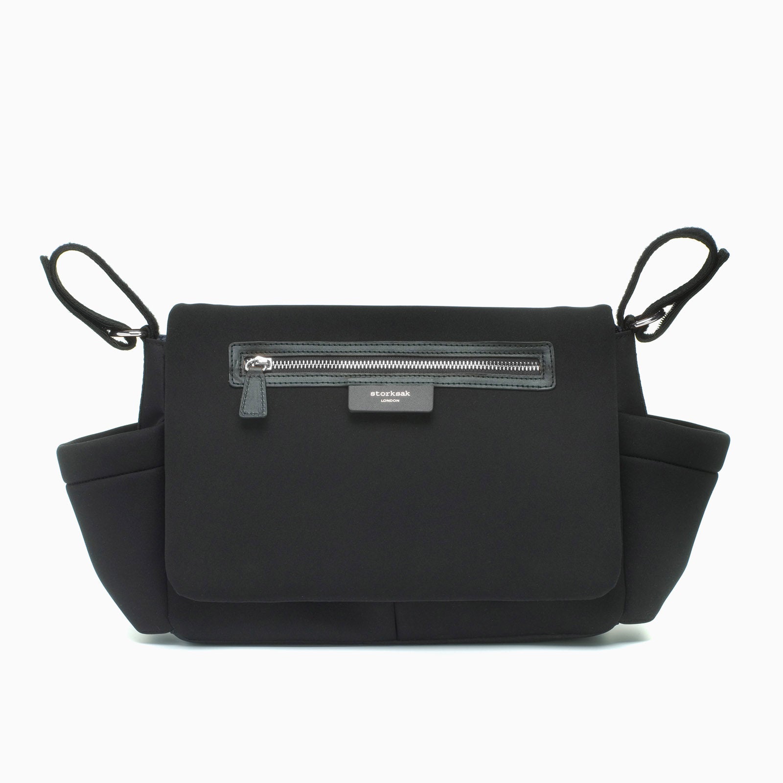 Storksak Stroller Organiser Luxe - Black & Silver