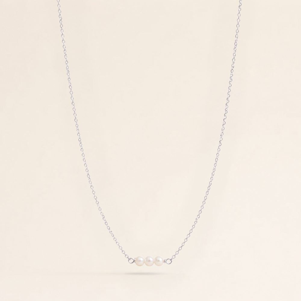 June Birthstone Three Pearl Necklace