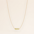 August Birthstone Three Gem Necklace with Faceted Peridot