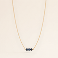 September Birthstone Three Gem Necklace with Faceted Sapphires