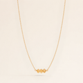 November Birthstone Three Gem Necklace with Faceted Citrine Gems