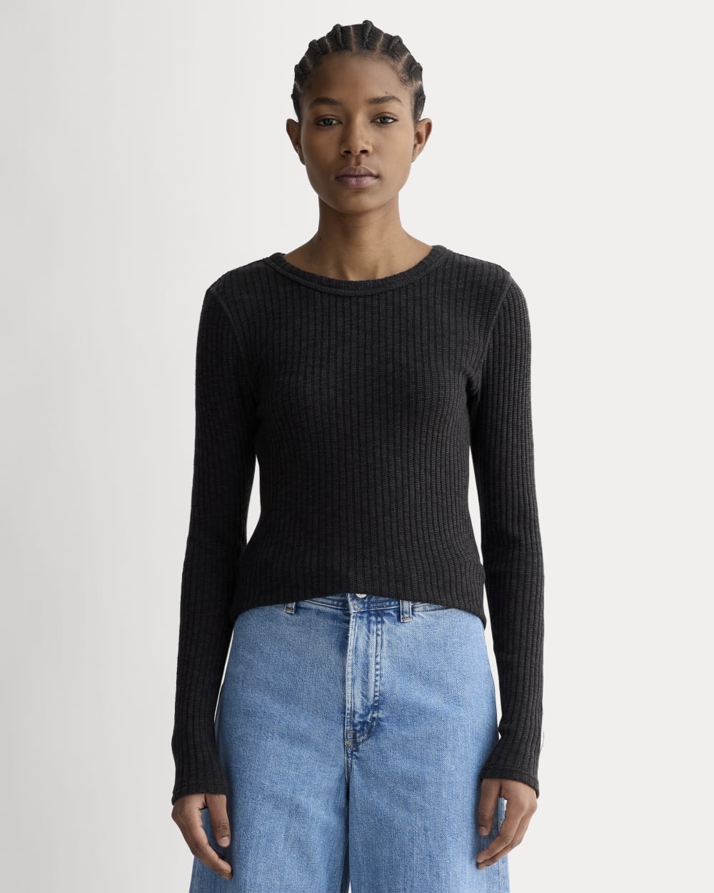 The Cozy Rib Long-Sleeve Tee | Black