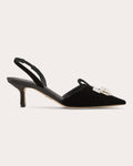 Dafne 55 Crystal-Embellished Velvet Slingback