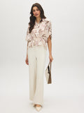 Printed Dolman Sleeve Peplum Blouse