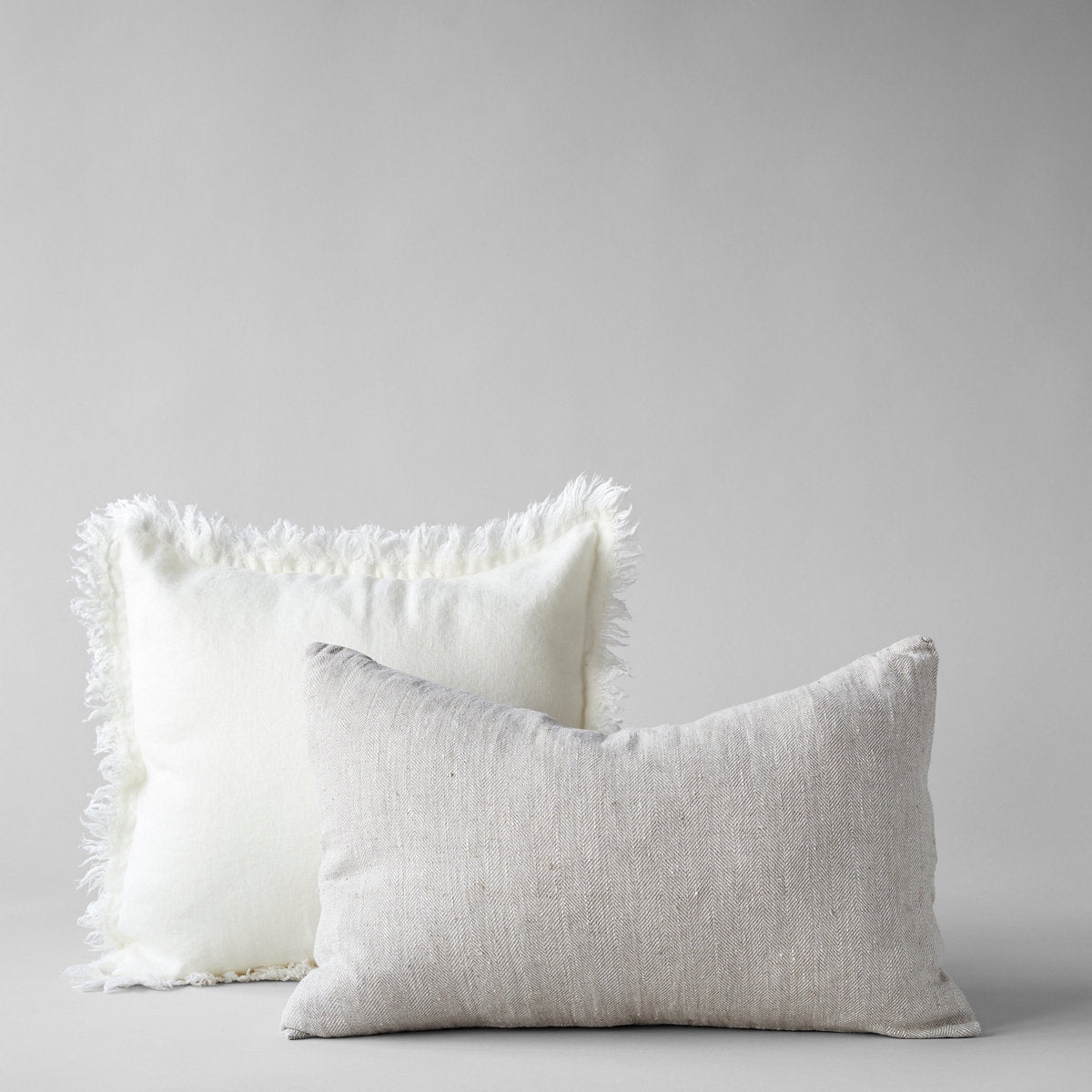 Herringbone Linen Pillow in Natural, 16 x 24