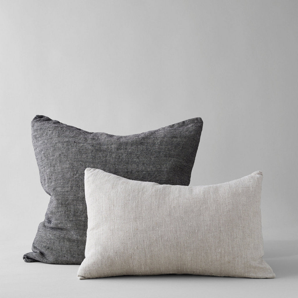 Herringbone Linen Pillow in Natural, 16 x 24