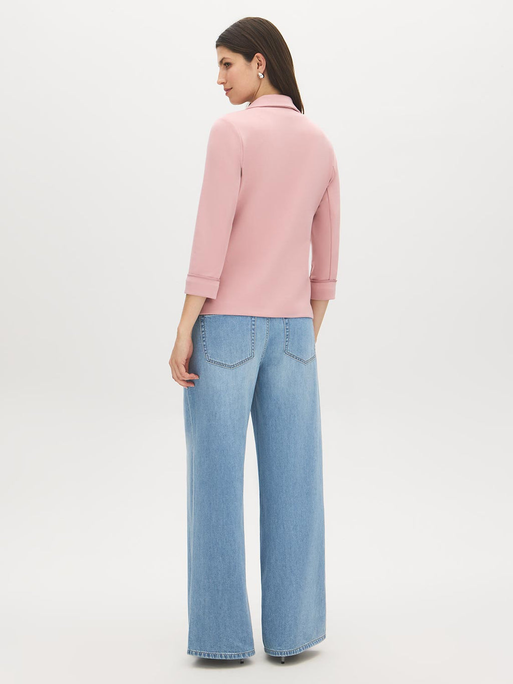 One-Button Blazer with Tipped Cuffs