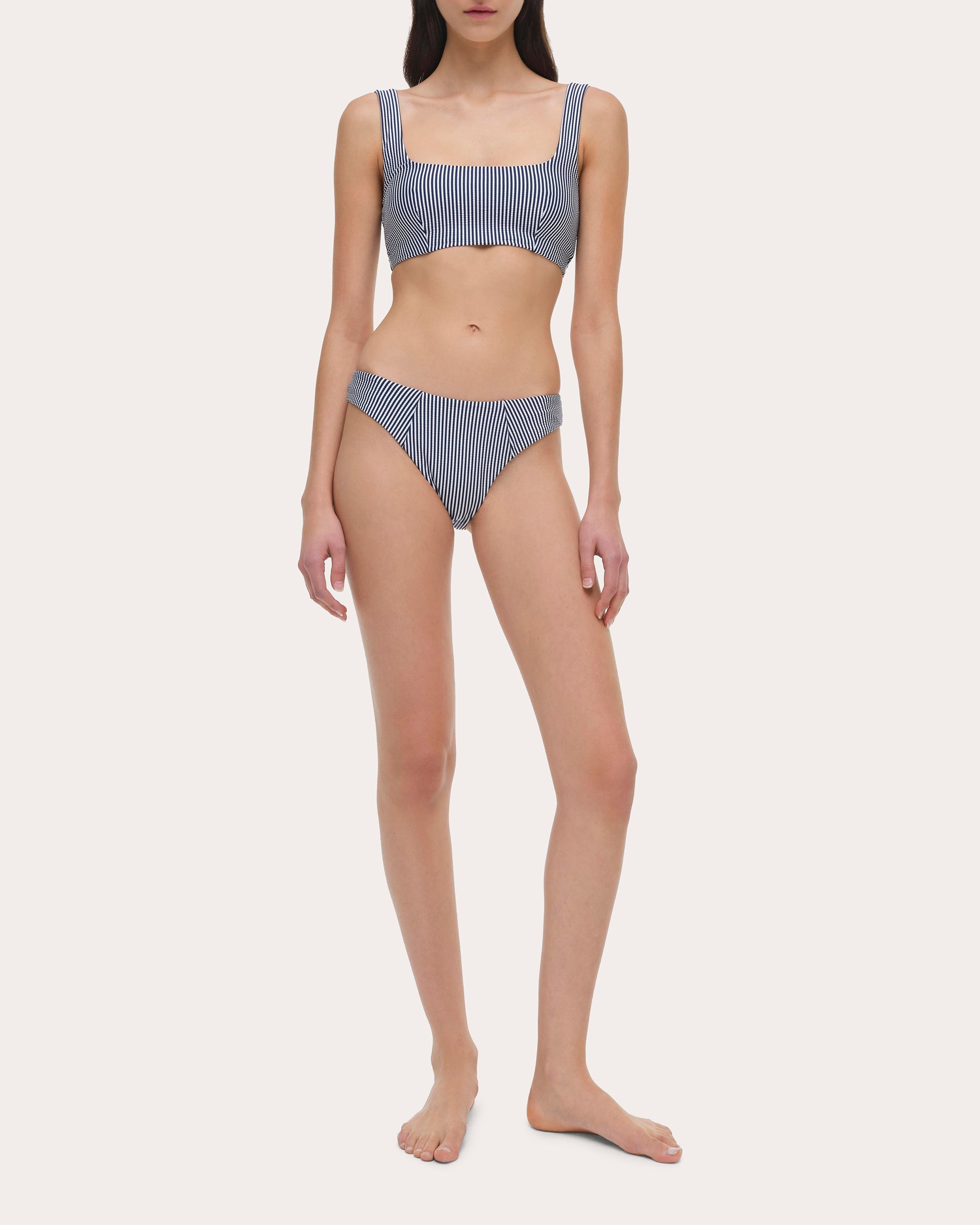 Huxley Striped Bikini Top