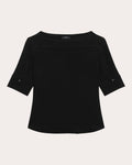 Admiral Crepe Seamed Boatneck Top