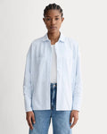 The Boxy Oxford | White / Blue