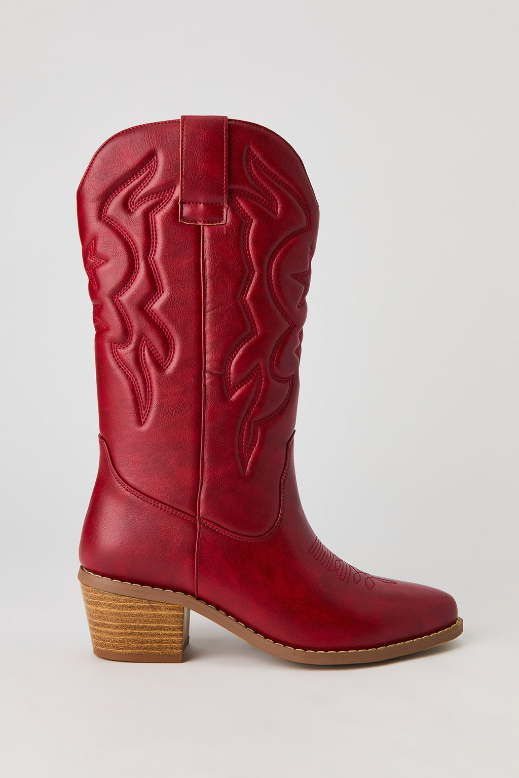 Faux Leather Cowboy Boot