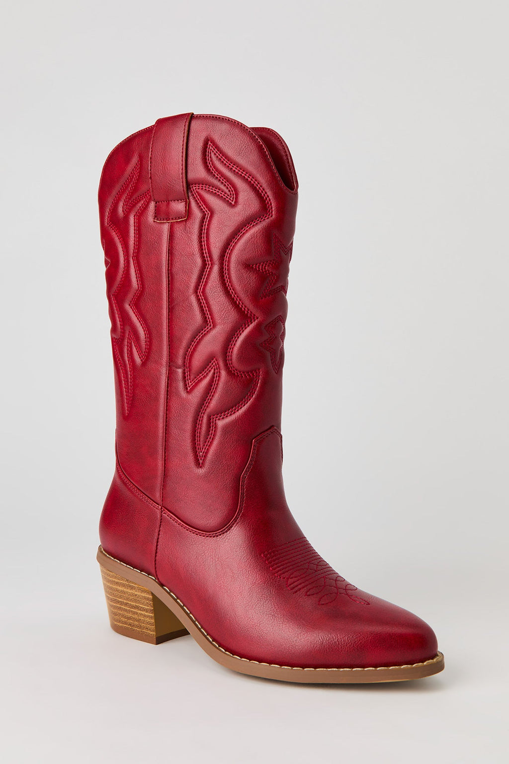 Faux Leather Cowboy Boot