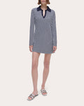 Jessy Striped Terry Mini Polo Dress