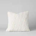 Nube Handwoven Wool Pillow in Ivory, 22" x 22"
