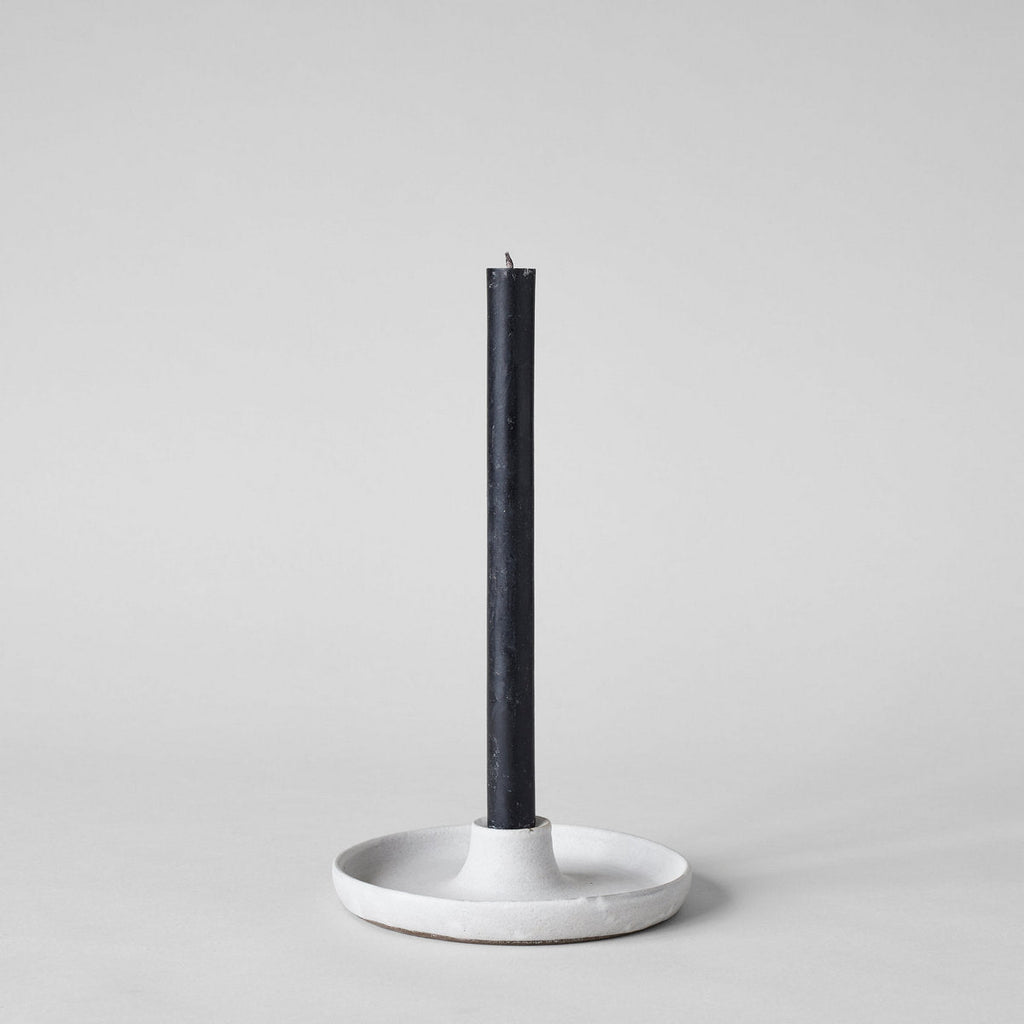 Stoneware Candlestick Holder, Grey