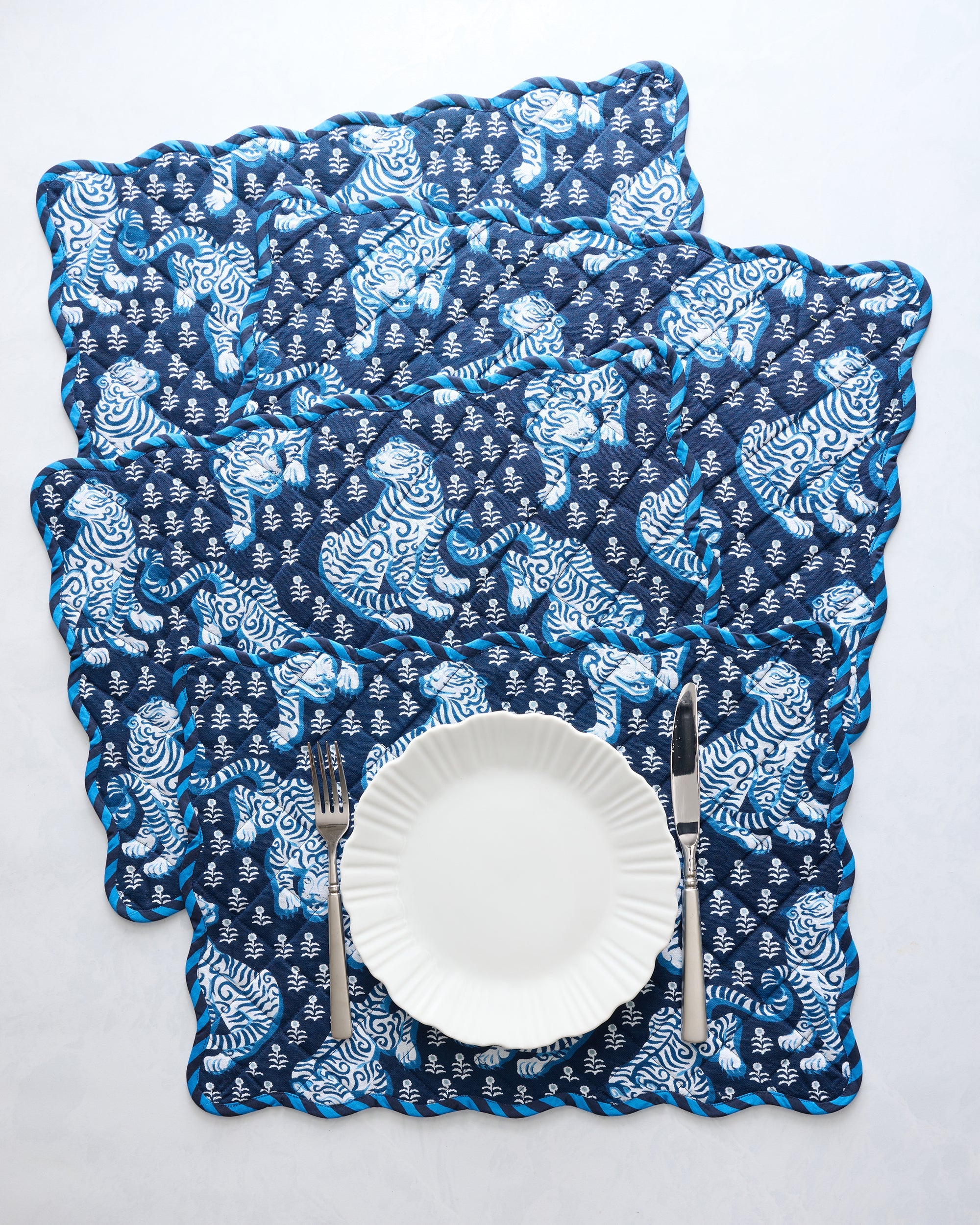 Tiger Queen - Set of 4 Placemats - Indigo