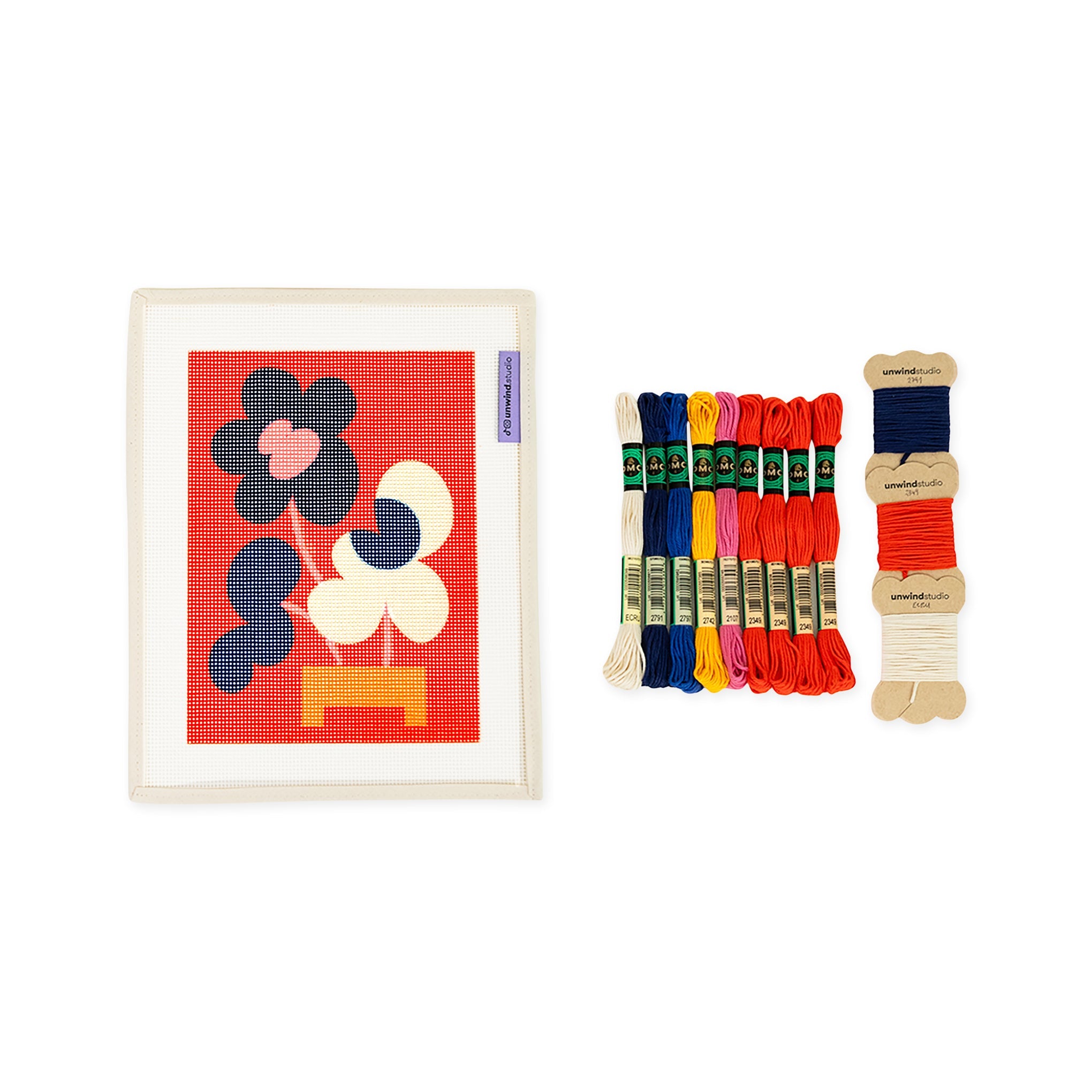 DIY Nature Needlepoint Kit - Mickebana Flower Trio