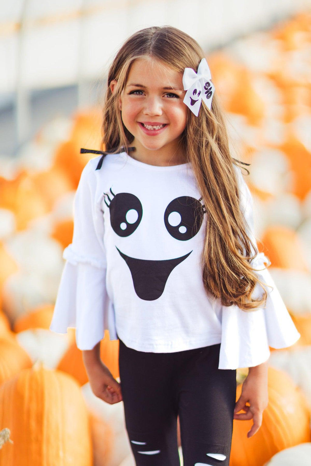 Black & White Ghost Distressed Legging Set