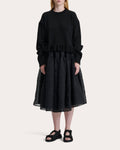 Rosie Gathered Matelassé Midi Skirt