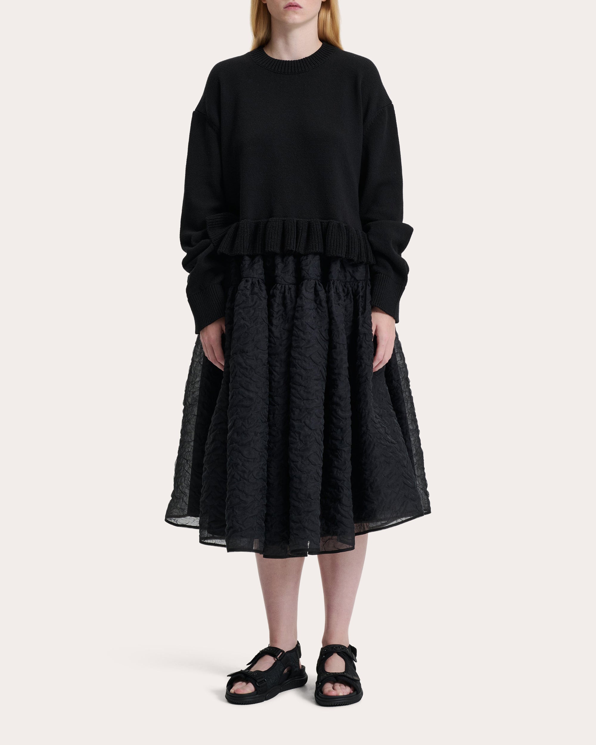 Rosie Gathered Matelassé Midi Skirt