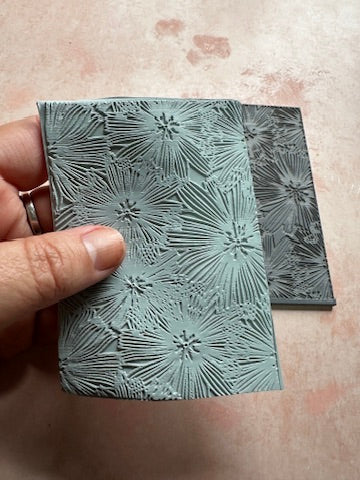 Wishing Flower Embossed Polymer Clay Rubber Stamp Texture Sheet Mat
