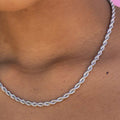 GLD Rope Necklace in White Gold - 4mm