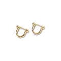 Bike Lock Huggie Earrings - Yellow Gold