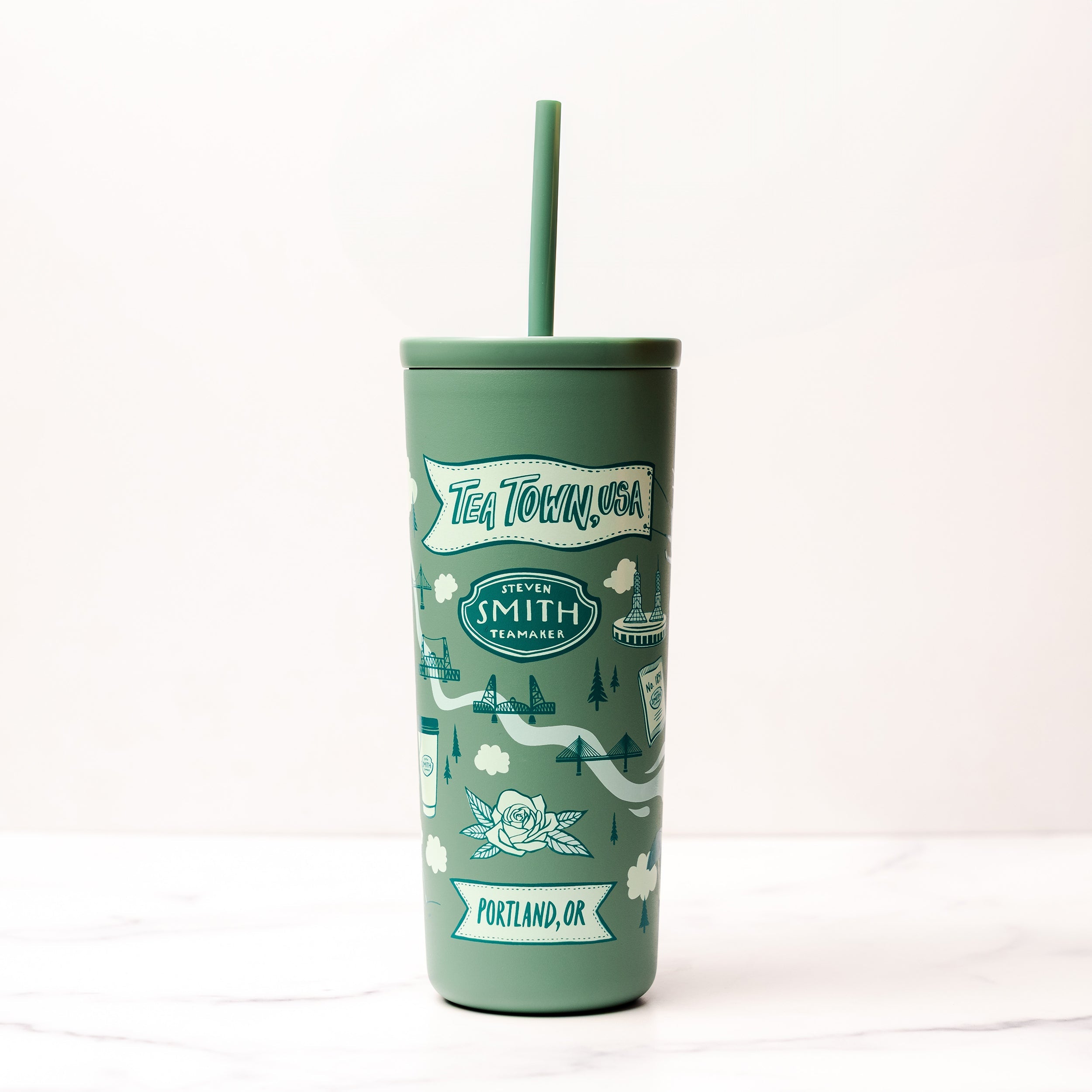 Tea Town USA Straw Tumbler