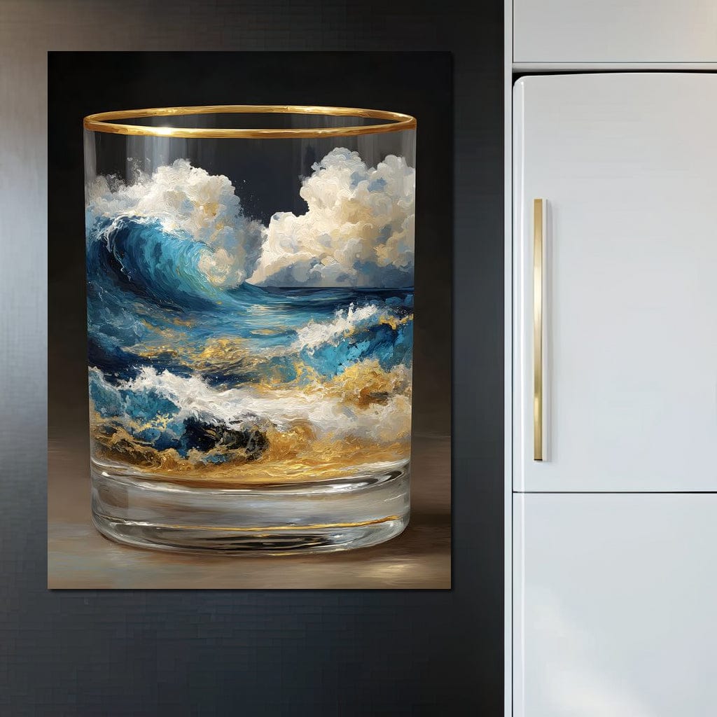 Ocean Storm Tumbler Gold Rim