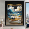 Ocean Storm Tumbler Gold Rim