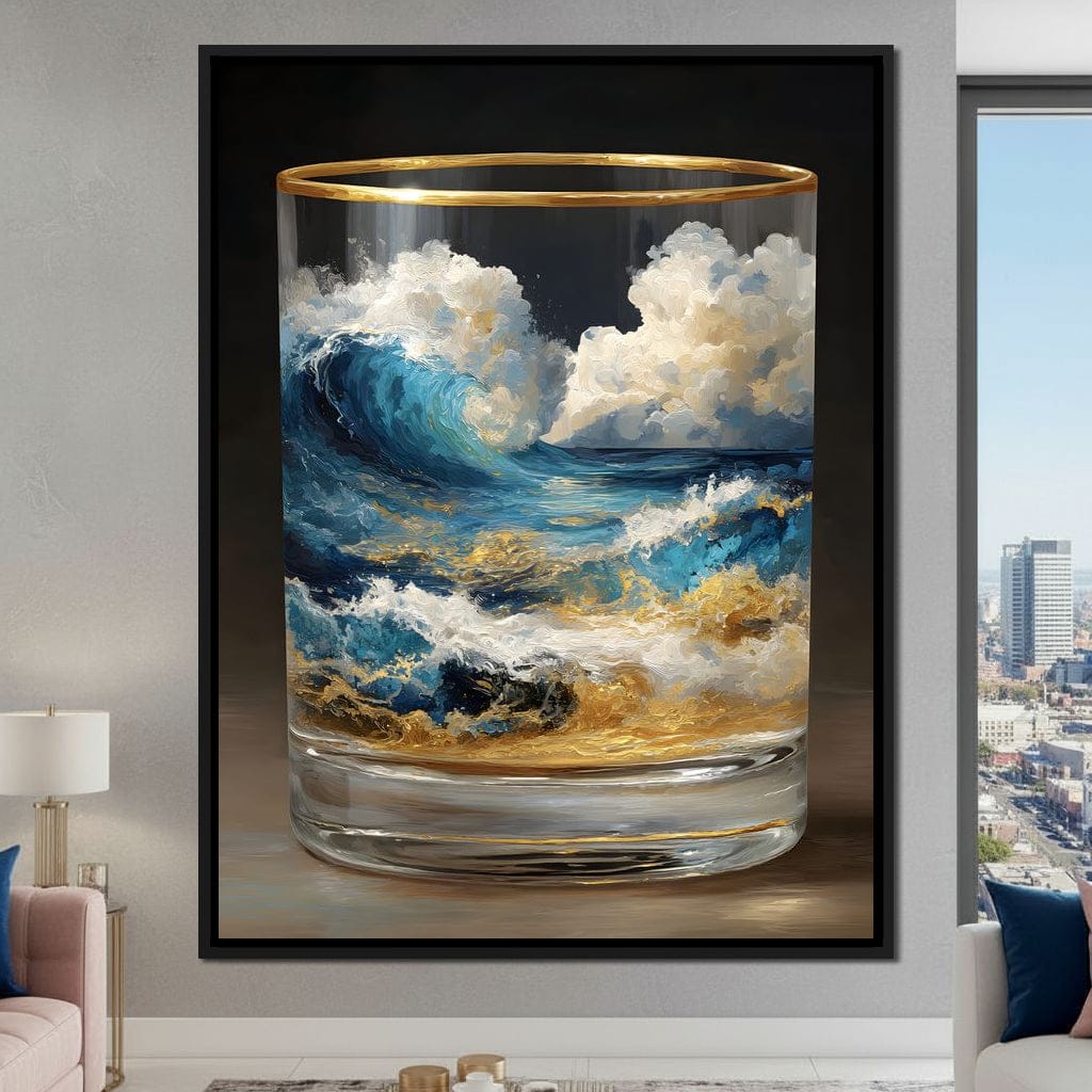 Ocean Storm Tumbler Gold Rim