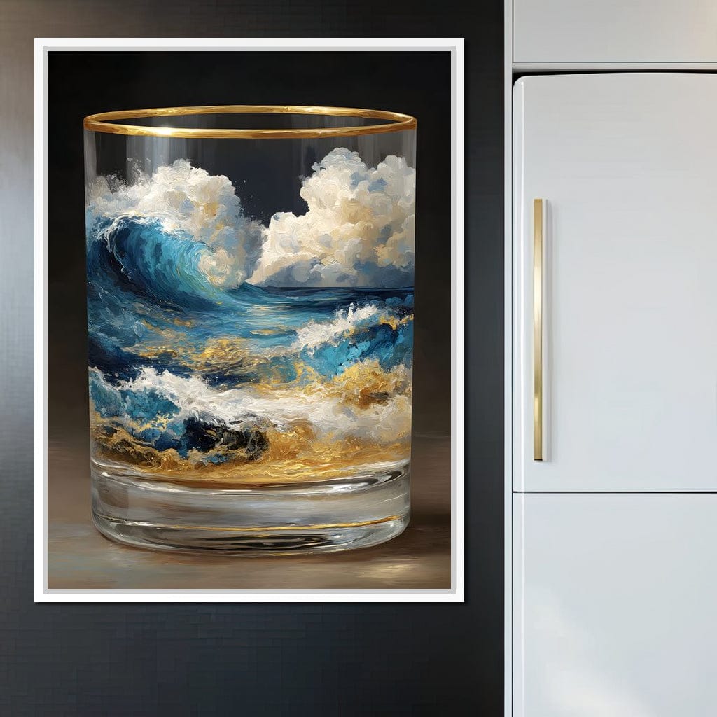Ocean Storm Tumbler Gold Rim