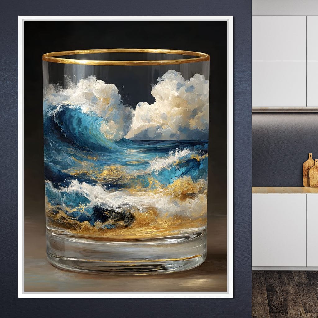 Ocean Storm Tumbler Gold Rim