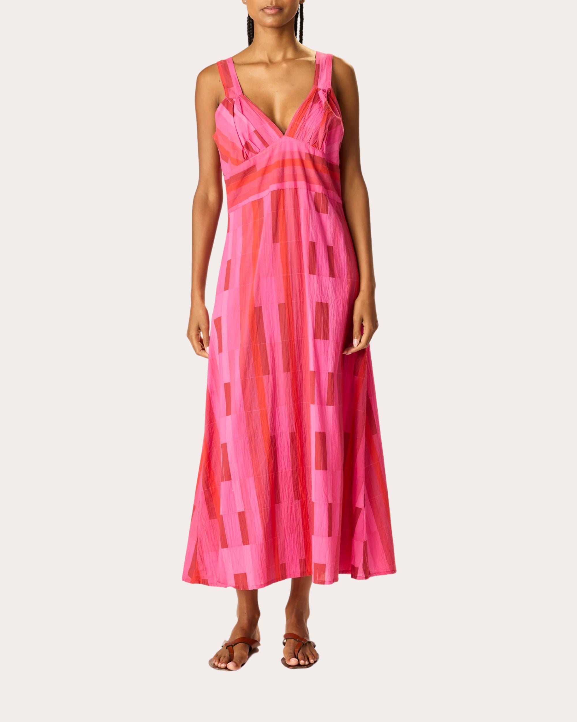 Jackie Cotton V-Neck Maxi Dress
