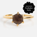 Hexagon Smokey Quartz Ring