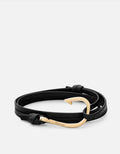 Hook Leather Bracelet, Gold
