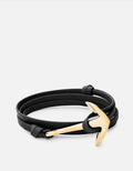 Anchor Leather Bracelet, Gold