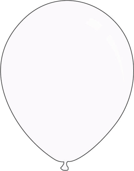 12" Standard White Decomex Latex Balloons (100 Per Bag)